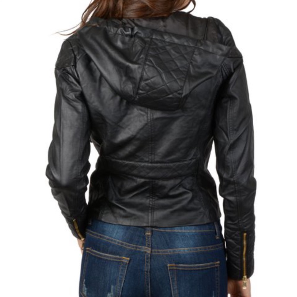 Gi Sono by Cavalini faux leather hooded jacket